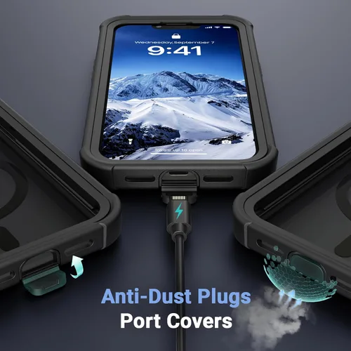 Miniatura 9 de Funda magnética para iPhone 13 Pro Max, protector de pantalla, compatible con MagSafe, protección contra caídas de grado militar, protección