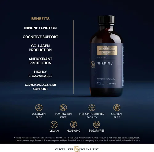 Miniatura 4 de Quicksilver Scientific Vitamina C liposomal – Suplemento de vitamina C líquido tamponado de 1000 mg – Apoyo inmunológico + antioxidante – Liposomas