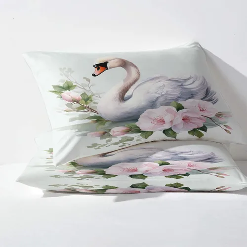 Miniatura 3 de Swan Sheets Z2-&-189 - Juego de sábanas y fundas de almohada de 3 piezas, sábana bajera ajustable de microfibra suave con bolsillo profundo, sábana