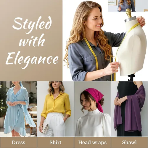Miniatura 5 de MDS® Paquete de 1 tela de gasa para patio, tela ligera transparente de 44 pulgadas de ancho para costura, ropa, vestidos, arco de boda, decoración
