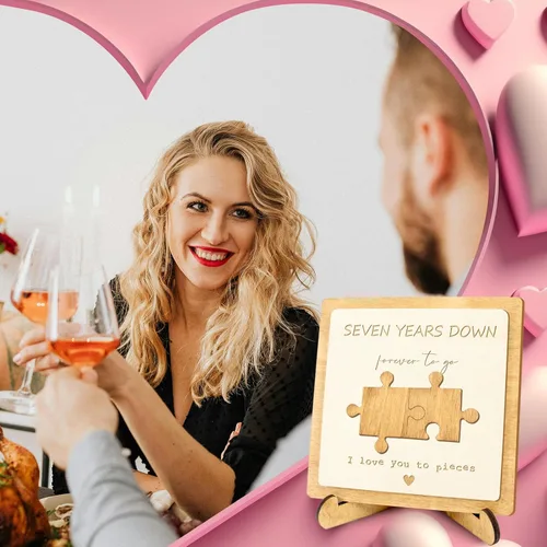 Miniatura 4 de MAMAGIFTREE Regalo único de 7 años de aniversario para ella, él, novio, novia, marido, esposa – Letrero romántico de 7 aniversario para parejas de 7
