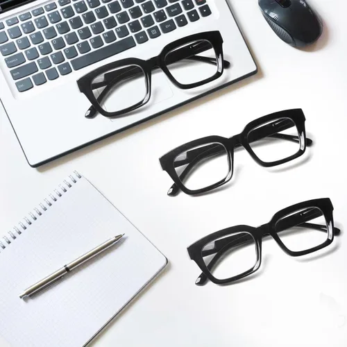 Miniatura 6 de Joschoo - Paquete de 3 gafas de lectura con bloqueo de luz azul para computadora, con bisagra de resorte, para mujeres y hombres