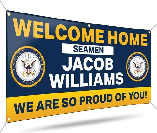 Cartel militar personalizado de bienvenida a casa por DOT4DOT – Letrero personalizado personalizable para bandera del ejército de Estados Unidos,