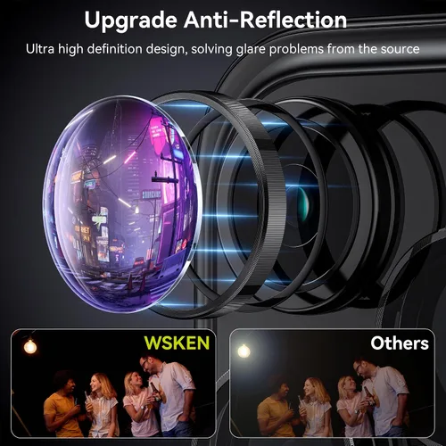 Miniatura 2 de WSKEN Protector de lente de cámara para iPhone 15 Pro/iPhone 15 Pro Max, [Mantén el disparo original] Protector de pantalla de cámara de vidrio
