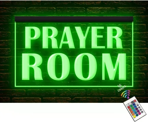 150096 Señal de neón con luz LED para sala de oración (12 x 8 pulgadas, 16 colores por control remoto)