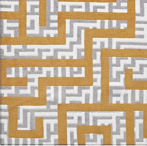 Miniatura 4 de Modway Nahia - Alfombra geométrica de laberinto de 5 x 8 pies, color marfil, gris claro y amarillo plátano