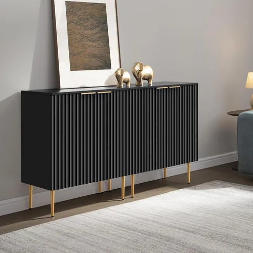 Miniatura 3 de SICOTAS Aparador Moderno de Entrada - Credenza de Buffet con Almacenamiento, Gabinete con 2 Puertas y Estantes Ajustables, Mesa de Acento para Barra