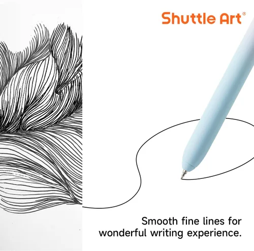 Miniatura 3 de Shuttle Art Bolígrafos retráctiles de gel pastel con cambio de color, paquete de 15 bolígrafos de tinta negra, lindos bolígrafos de 0.5mm de punta