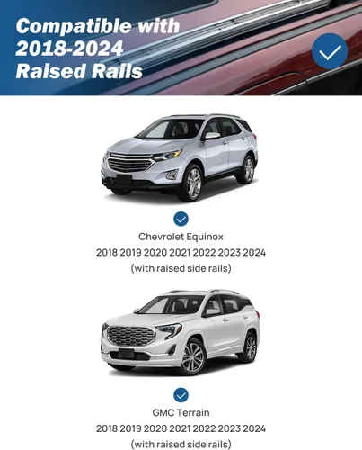 Miniatura 6 de JOYTUTUS Portaequipajes antirrobo para el techo del coche compatible con Chevy Equinox y GMC Terrain 2018-2024 con rieles laterales, barra