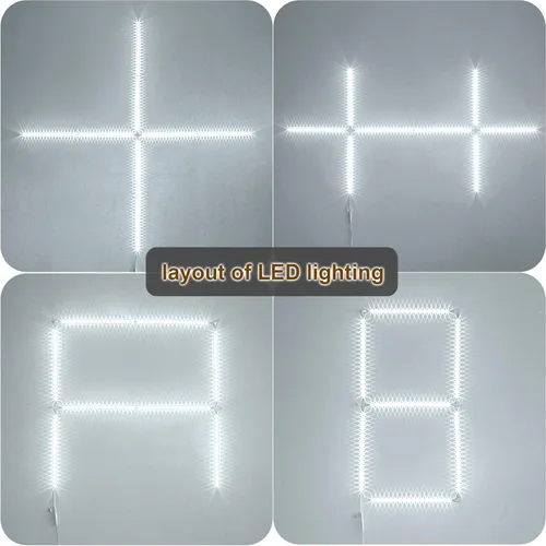 Miniatura 7 de WOBANE Kit de luz LED para pantalla, juego de barra de tira LED de 8 x 12 pulgadas, iluminación de gabinete para escaparate, estantería, encimera
