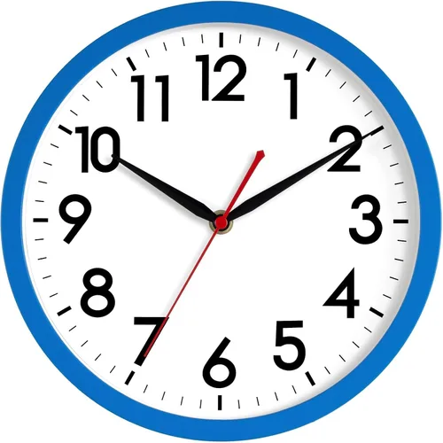 Miniatura 45 de AKCISOT Reloj de Pared Atómico de 10 Pulgadas Relojes Analógicos para Cocina Interior - Reloj Silencioso Operado con Batería para Dormitorio Oficina