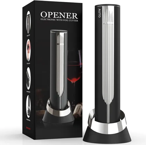 Miniatura 11 de Newise Abridor de Vino Eléctrico Recargable con Base de Carga y Cortador de Papel de Aluminio, Sacacorchos Automático para 60 Botellas, Regalo