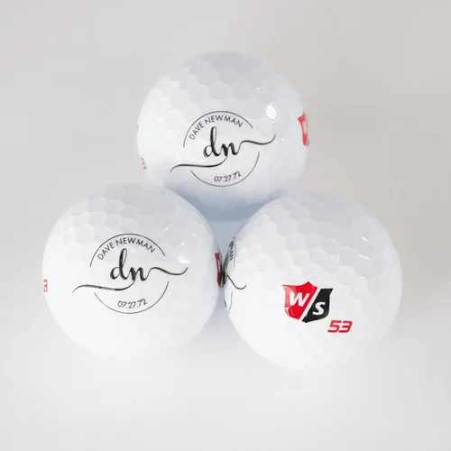 Miniatura 10 de Pelotas de golf personalizadas, manga de 3 pelotas de golf Wilson Staff Elite, diseños de monograma personalizados para añadir tu nombre e iniciales