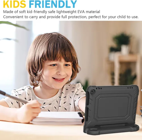 Miniatura 5 de DJ&RPPQ Funda resistente a prueba de golpes para niños, resistente (incompatible con Sony Nokia de 8 pulgadas) con soporte para niños, color negro
