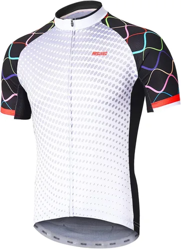 ARSUXEO Camiseta de ciclismo de manga corta para hombre camiseta de ciclismo de montaña MTB con bolsillos con cremallera reflectante
