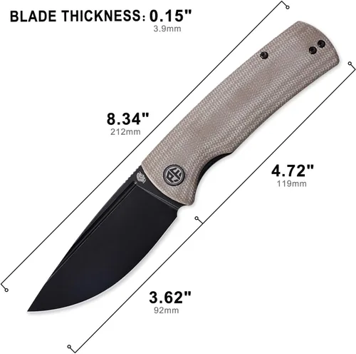 Miniatura 3 de Petrified fish PFP01, cuchillo plegable Beluga, acero k110, mango G10, abatible frontal, para exterior, camping, supervivencia, caza, herramienta