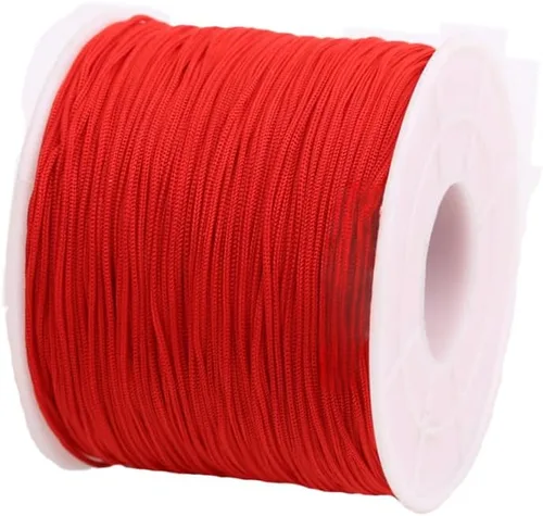 Miniatura 2 de Cordón de nailon trenzado de 150 yardas de 0.020 in para nudos chinos, pulseras, collares, macramé, fabricación de joyas, costura (rojo)