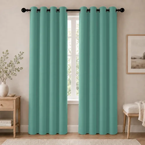 Miniatura 83 de Cortinas de oscurecimiento de habitación de 45 pulgadas de largo para dormitorio y sala de estar, cortinas térmicas aislantes con ojales