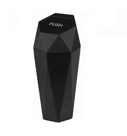 Basurero para portavasos de automóvil, Mini basura a prueba de fugas con tapa, para automóvil y hogar Color Negro
