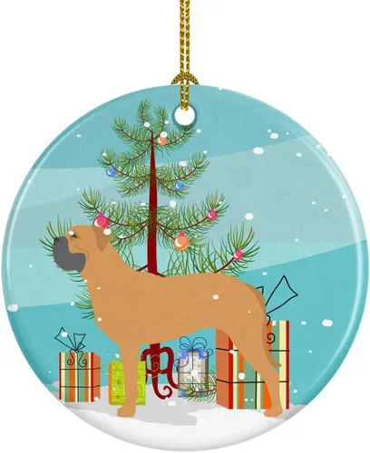 Miniatura 22 de Caroline's Treasures Bulldog inglés «Merry Christmas» adorno de cerámica para árbol de Navidad, decoración colgante para el hogar, Navidad, fiestas