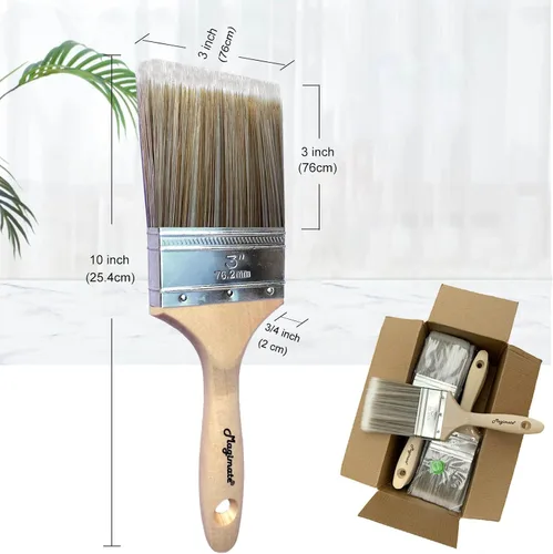 Miniatura 2 de Magimate Pincel de pintura con virutas de doble grosor de 3 pulgadas (2.992 in), cepillo versátil con mango de madera para muebles, paredes, vallas