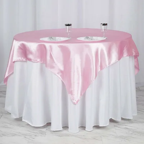 Miniatura 55 de Efavormart Paquete de 5 Sobremanteles Cuadrados de Satén de 60" para Decoraciones de Mesa de Bodas, Catering y Fiestas, Cubierta de Mantel Negro