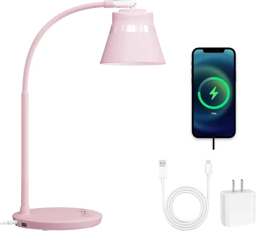 Miniatura 10 de AXX TU08 - Lámpara de escritorio LED pequeña con puerto de carga USB, 650 lúmenes, 3 modos de color, atenuación de 5 toques, temporizador de 30/60