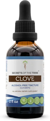 Secrets of the Tribe Extracto líquido sin alcohol de tintura de clavo, clavo (Syzygium Aromaticum) Brotes de flores secas (2 onzas líquidas)