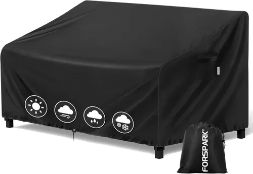 FORSPARK Funda para sofá de patio, impermeable, resistente a los rayos UV, protector de sofá para exteriores, 79 pulgadas de ancho x 38 pulgadas de
