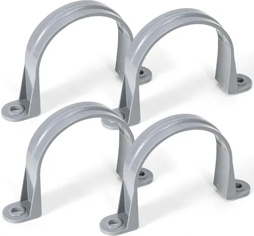 Miniatura 14 de OURU 16 correas de tubo de PVC de 1 pulgada, abrazadera de tubo de plástico de 2 agujeros, abrazadera de conducto para reforzar tuberías, conductos