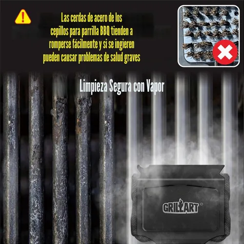 Miniatura 5 de GRILLART Cepillo para parrilla sin cerdas, almohadilla de limpieza para barbacoa reemplazable (sin mango), almohadilla/cabezal de limpieza