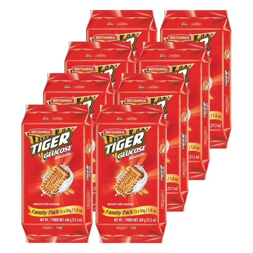 Miniatura 7 de Britannia Tiger Glucose Biscuits Family Pack 21.2oz (600g) – Saludable y delicioso – Desayuno para niños y aperitivos para la hora del té