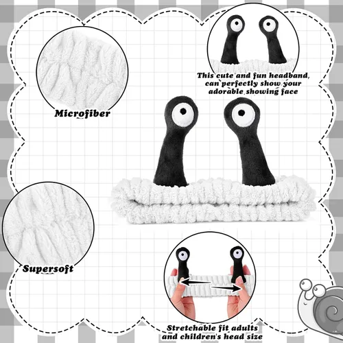 Miniatura 3 de Sibba Diadema de lavado facial, diademas de caracol, bandas para el cabello de spa, diademas de maquillaje, lindas diademas de forro polar coral