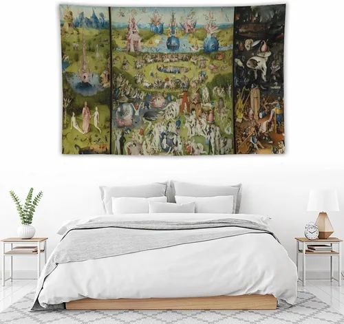 Miniatura 5 de CALOWE KOLEVN Tapiz Hieronymus Bosch, de El jardín de las delicias terrenales, para regalos, pintura, arte de pared, dormitorio, impresiones