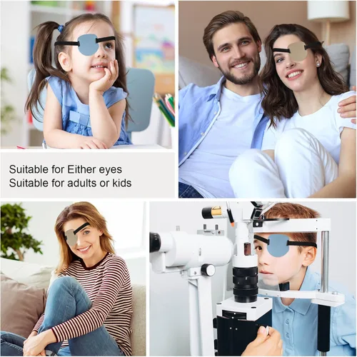 Miniatura 4 de 2 piezas de parches oculares 3D para adultos y niños, parche ocular médico ajustable para ojo derecho o izquierdo, cubierta para un ojo para 1