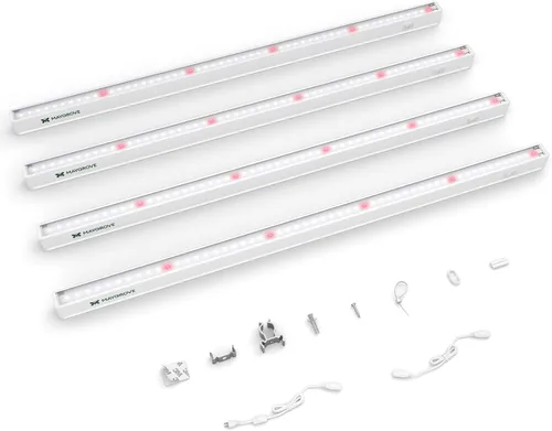 Miniatura 19 de Maygrove Luces de cultivo para plantas de interior, lámpara LED de crecimiento de espectro ajustable de 1 pie de 28 W (4 x 7 W), tira de luz de rojo