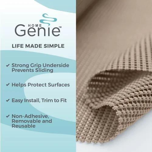 Miniatura 2 de HOME GENIE - Forro para estantes, cajones y armarios, duradero con fuerte agarre, 30.5 cm x 6 m, forros no adhesivos para proteger gabinetes de Gris