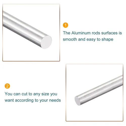Miniatura 3 de MECCANIXITY Varilla redonda sólida de aluminio de 0.236 in de diámetro, 11.811 in de longitud, para manualidades, paquete de 4