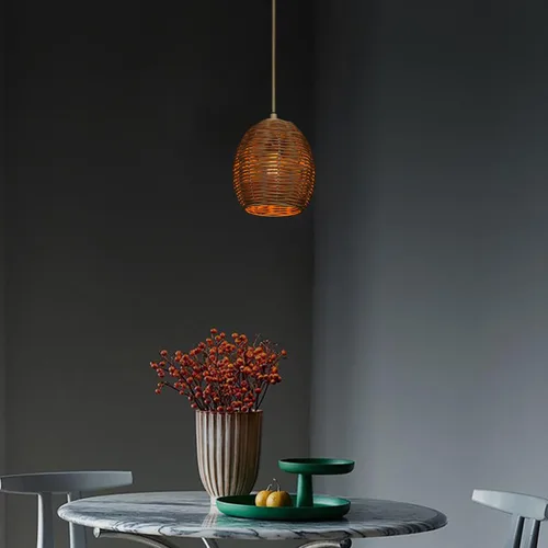 Miniatura 3 de Pantallas de ratán,Cubierta de lámpara colgante de mimbre tejido,Pantalla de ratán Boho para reemplazo de pantalla de lámpara de aplique de pared