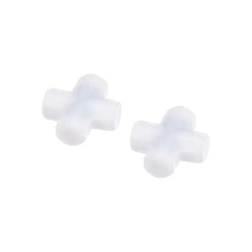MECCANIXITY Agitador magnético mezclador barra de agitación barra 10 mm (0.39 ") forma de cruz imán de recubrimiento blanco para laboratorio 2 piezas