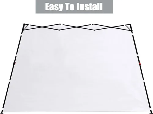 Miniatura 4 de SCOCANOPY SideWall para marco de toldo de pierna inclinada de 10 x 10 pies, paquete de 3 unidades solo SunWall (blanco)