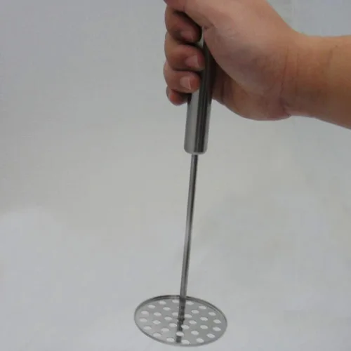 Miniatura 7 de YARNOW Trituradora manual de patatas de acero inoxidable para frijoles, frutas, verduras, ñames, calabaza, suministros de herramientas de alimentos