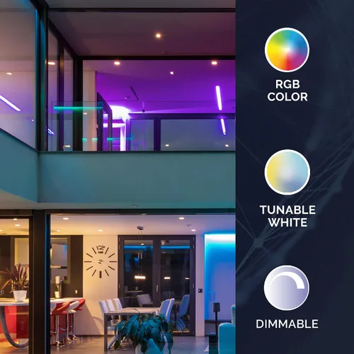 Miniatura 6 de Satco S11258 Starfish - Bombilla LED inteligente WiFi de 15 W, funciona con Siri, Alexa, Google Assistant, SmartThings, 2700K-5000K, PAR38, 1200