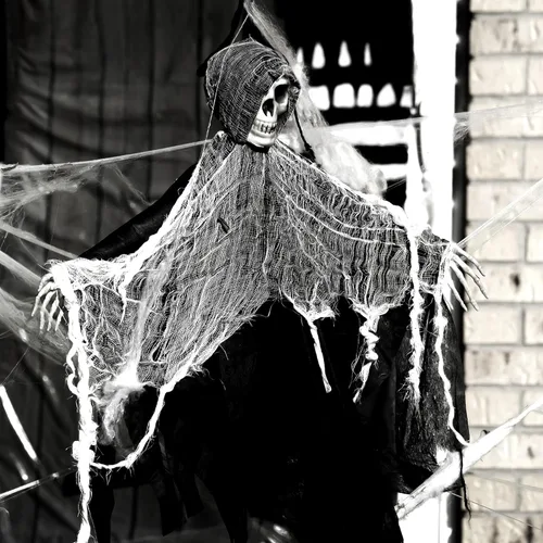 Miniatura 5 de Paño espeluznante para decoración de Halloween, 36 x 360 pulgadas, paño de queso blanqueado absorbente para decoración de eventos, también