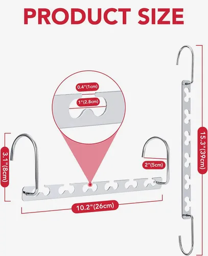 Miniatura 7 de Perchas que ahorran espacio, colgador de camisas, perchas de metal para ropa, ahorro de espacio para colgar ropa, organizador de armario de metal