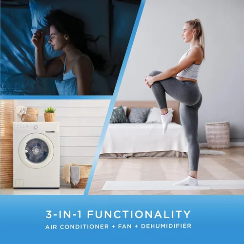 Miniatura 3 de COMMERCIAL COOL Aire acondicionado portátil, deshumidificador y ventilador, aire acondicionado portátil de 9,000 BTU cubre hasta 400 pies cuadrados