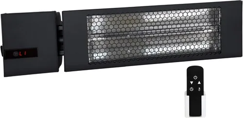 KING RK2015-RMT-BLK Calentador radiante infrarrojo eléctrico para interiores y exteriores con control remoto, 24 pulgadas, 1500 W / 208 V