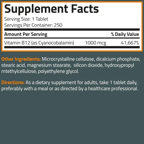 Miniatura 8 de Bronson Vitamina B12 1000mcg Fórmula una vez al día sin OMG, 250 tabletas vegetarianas