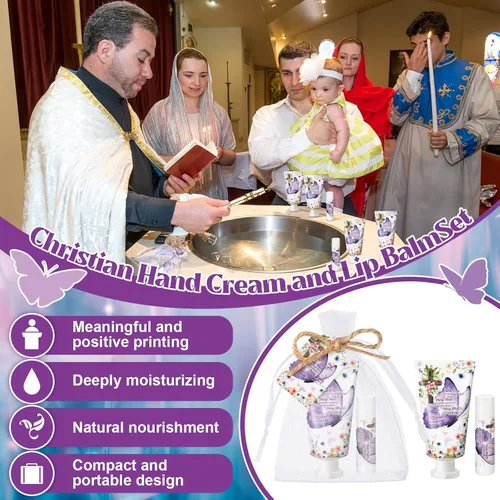 Miniatura 6 de 24 juegos de regalos de graduación cristiana, crema de manos y bálsamo labial, regalos de agradecimiento para profesores, versículo de la Biblia