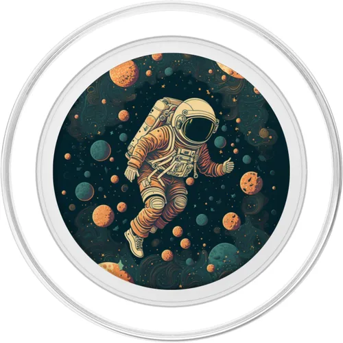 Miniatura 2 de Astronauta espacial y los planetas PopSockets MagSafe PopGrip para iPhone